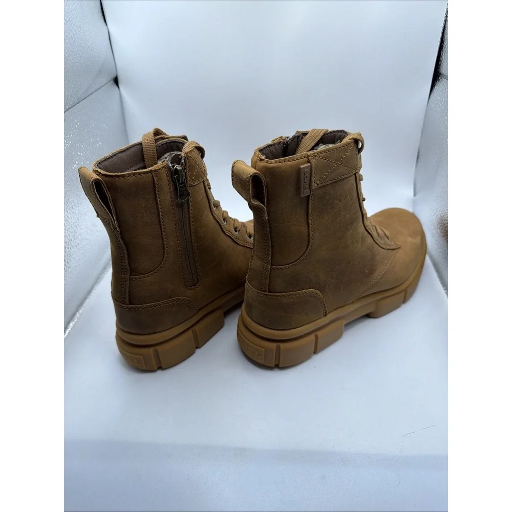 Sorel Women's Explorer Straight STRT Lace Waterproof Boot, Sz 7 Velvet Tan/Gum 2